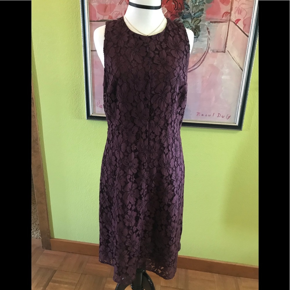 Anne Taylor Factory maroon lace dress